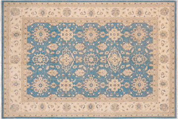 handmade Traditional Kafkaz Lt. Blue Beige Hand Knotted RECTANGLE 100% WOOL area rug 9 x 12